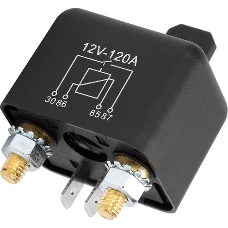 Relais 4 broches normalement ouvert, pièce de rechange légère pour voiture 12V DC 120A, contact NO, interrupteur électrique universel. (1/5)