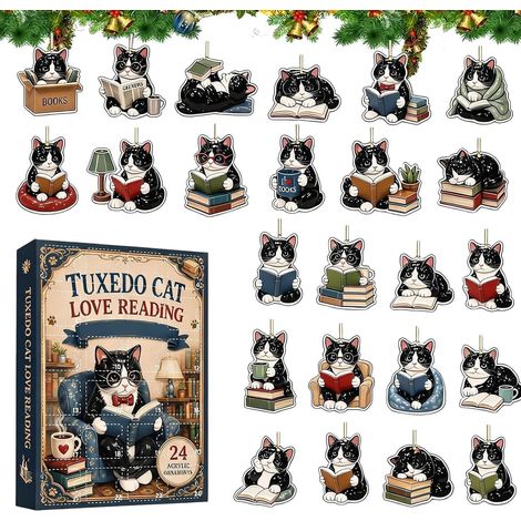 Calendario dell'Avvento di 24 giorni con simpatici gattini e decorazioni a tema felino. (1/5)