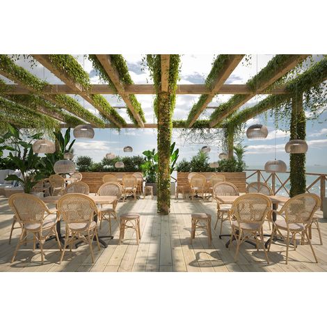 Chaise de bistrot empilable d'extérieur en rotin Robine (1/5)