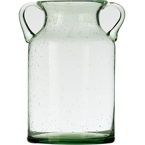 Vase à fleurs en verre élégant à Double oreille, décoratif fait à la main, bulles d'air pour pièce maîtresse, décoration de maison, vert M (1/5)