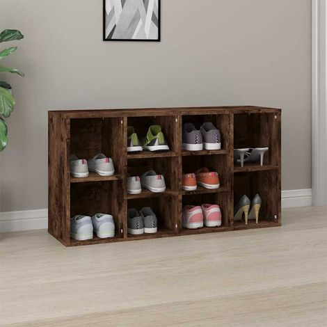 Schuhbank Räuchereiche 103x30x55 cm Holzwerkstoff vidaXL (1/5)