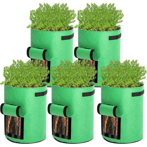 EINFEBEN Sac à Plantes, Sac de Plantation avec Poignées, 5 Pcs 10 Gallons Sac de Fleurs Jardin Réutilisable (1/5)