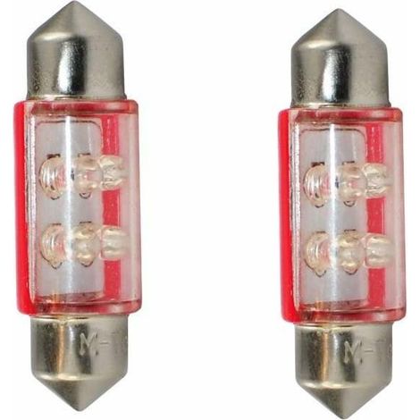 2x ampoule navette LED rouge 12V 5W longueur 36mm led 4x3mm voiture remorque moto camion
