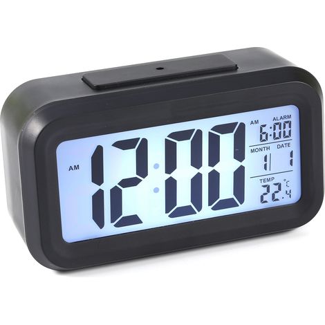 Réveil de Bureau Numérique avec Rétroéclairage LED, Affichage de la Température et du Calendrier, Fonction Snooze (1/5)