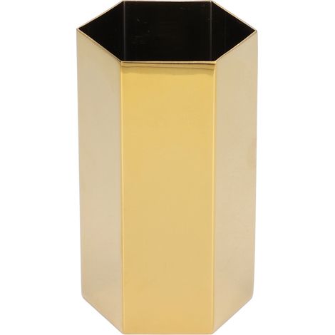 Porte-stylo hexagonal en acier inoxydable plaqué or, durable, brillant, résistant à la corrosion et polyvalent (1/5)
