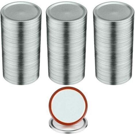100PCS Canning Jar Lids - Regulating Mouth 70mm, Metal with Sealing Ring, Silver Model (1/5)