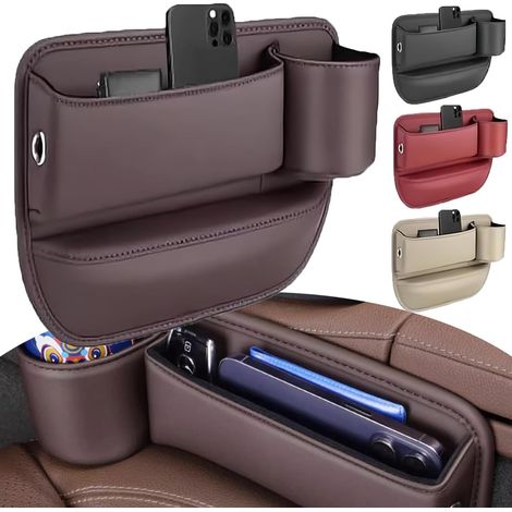 Organiseur latéral de voiture avec porte-gobelet, idéal pour l'avant. (1/5)