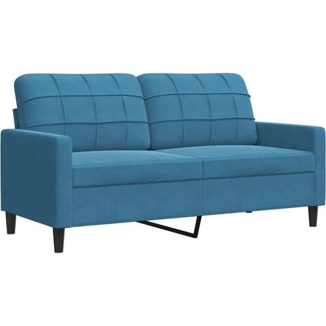 Canapé à 2 places，Sofa pour Salon，Banquette Bleu 140 cm Velours CFW509721 (1/5)