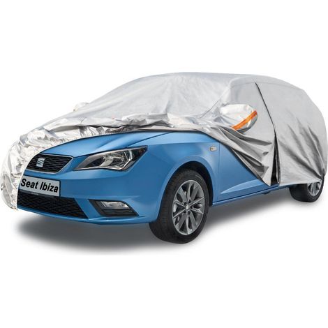 Vollgarage Autoabdeckung wasserdicht atmungsaktiv für Seat Ibiza (1993-2025) Silber (1/5)