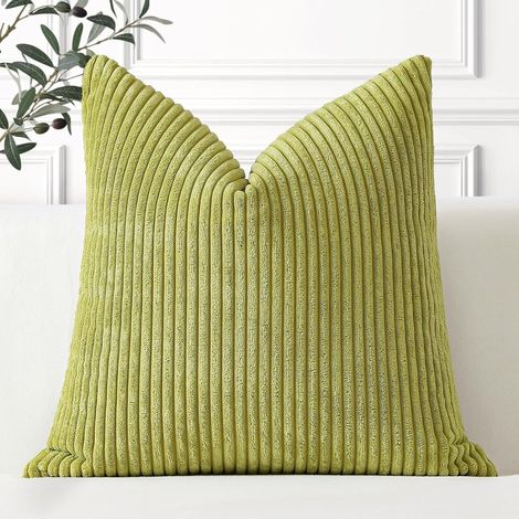 Housse coussin velours côtelé 60x60 cm vert sauge pour clic-clac salon (1/4)