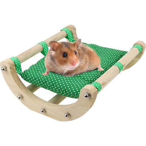 Lit suspendu en bois pour hamster et cochon d’Inde, hamac pour petit animal, accessoire confortable pour cage (1/5)