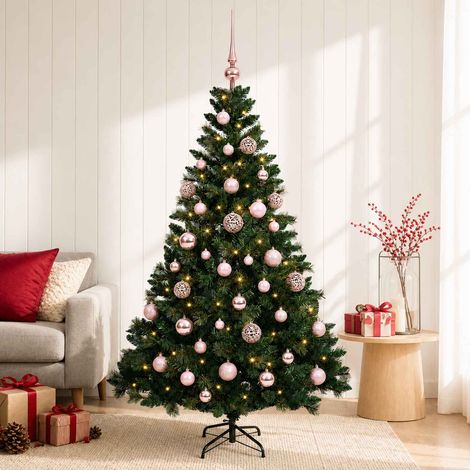 vidaXL Artificial Christmas Tree with Bauble 150 cm 150 LEDs (1/5)