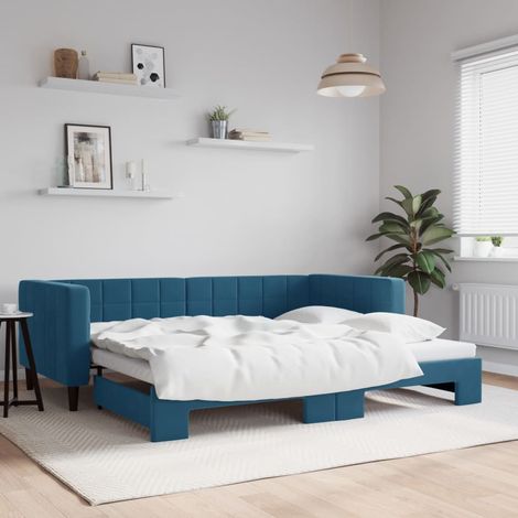 Lit de jour avec gigogne sans matelas-Canapé-lit bleu 90x200 cm 180115 (1/5)