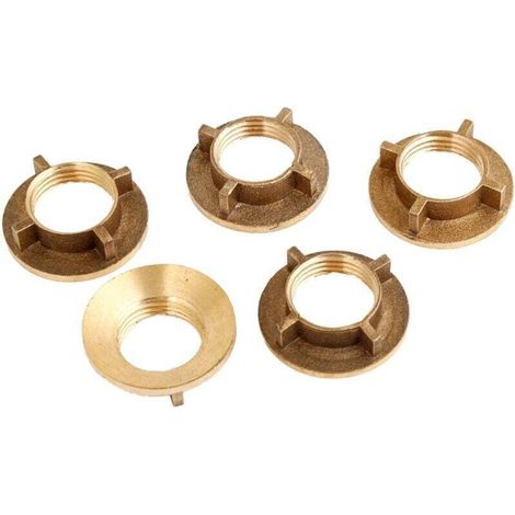 Lot de 5 écrous de robinet filetés en laiton 1/2" PT pour robinet d'eau domestique (1/3)