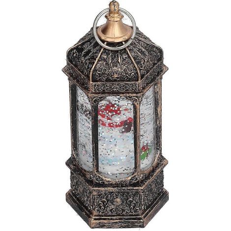 Lanterne de Noël LED en cristal, bonhomme de neige décoratif, pour les fêtes de fin d'année, fonctionne sur piles, LED blanc chaud (1/5)