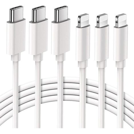 Quntis Lot 3 Cables USB C vers Lightning Charge iPhone Rapide MFi Certifié 2M Chargeur Lightning USB C pour iPhone 12 13 [46] (1/4)