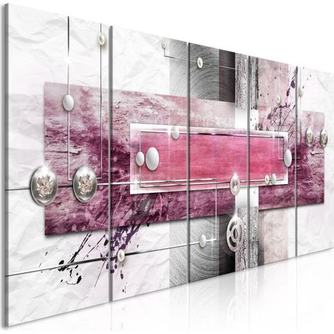 Tableau 5 Panneaux "Mysterious Mechanism Narrow Pink" 80 x 200 cm (1/2)