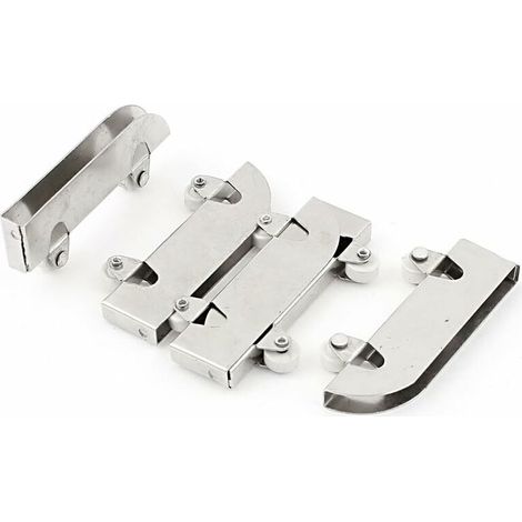 4 Stück Schiebetürrollen aus Edelstahl, Doppelräder, 5 mm