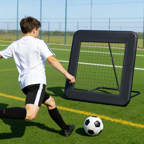 TolleTour Juego de 2 redes de rebote ajustables para entrenamiento de fútbol, 1 m, ángulo 40-110°, estructura estable, muelles de acero y red de PE para jardín y campo