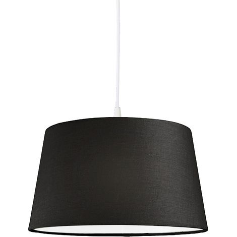 Moderne Hängelampe weiß mit schwarzem Lampenschirm 45 cm - Pendel