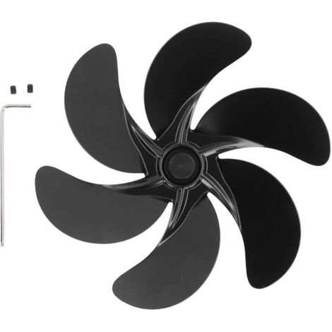Ventilateur de Cheminée à 6 Lames, Accessoires de Ventilateur de Poêle à Bois Noir en Alliage D'aluminium， De Ventilateur Accessoires Universels De Ventilateur De Poêle pour Poêles à Bois (1/4)