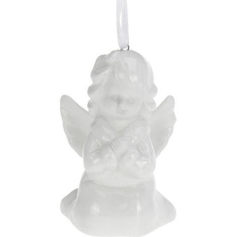 Décoration sapin de Noël ange en porcelaine (1/3)