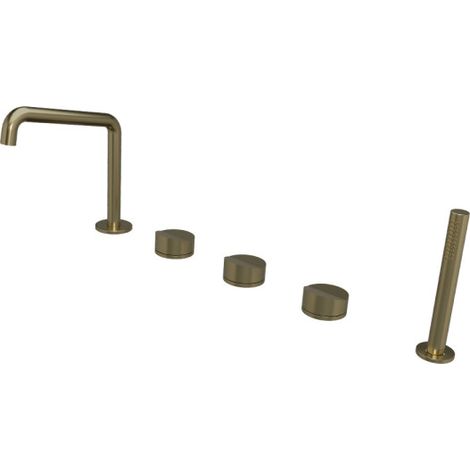 Mélangeur bain douche sur gorge 5 trous or brossé PVD Piega - CRISTINA ONDYNA PA12196I