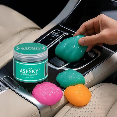 Gel Nettoyant Voiture Nettoyeur Clavier Slime Nettoyage pour Intérieur, Nettoyer la Poussière Cleaning Gel pour Ordinateur, Imprimante, Appareil Photo (Vert)
