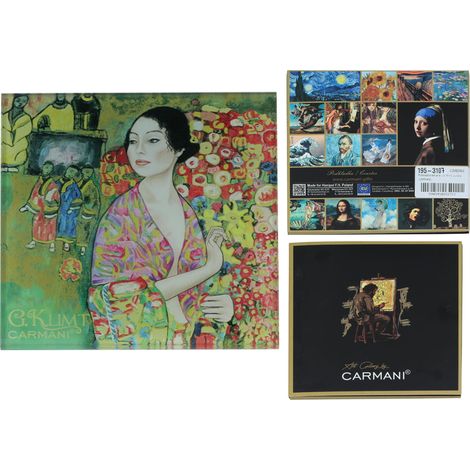 Carmani, posavasos de cristal de aprox. 11,5 x 11,5 cm - Gustav Klimt/Bailarina (1/3)