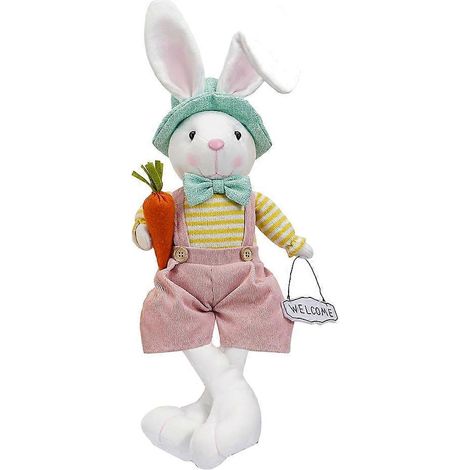 Décorations de Pâques : lapin, gnome, poupée Tomte suédoise faite main, décorations printanières pour la maison. (1/5)