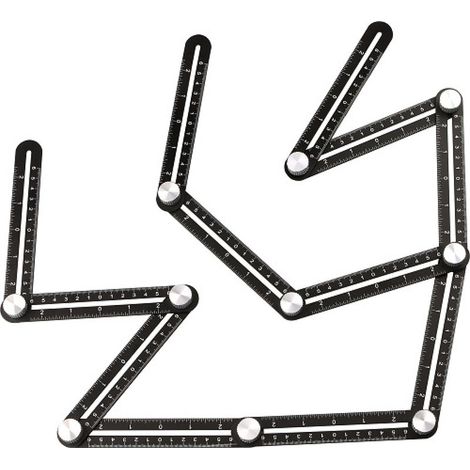 Règle de mesure multi-angle pour carrelage - Pochoir d'angle en alliage d'aluminium - 12 outils latéraux - Convient pour la menuiserie (1/5)