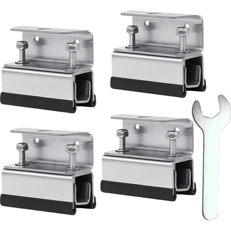 Van Roof Kit De Montage,4 Pièces Kit De Montage pour Galerie De Toit avec Une Clé,Van Roof Rack Mount Kit,Kit De Montage De Toit pour Camping-Cars Et y Yachts,sans Perçage