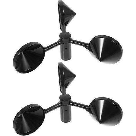 Anémomètre portatif avec coupelle à vent, dimensions 15,00 x 15,00 x 6,20 cm, matériau ABS noir, bonne stabilité, lot de 2. (1/5)