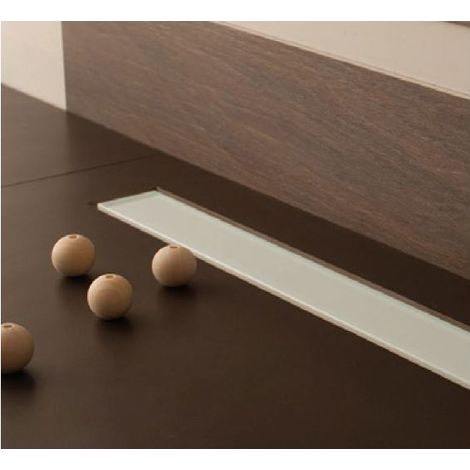 Caniveau de douche en verre blanc FRAMELESS LINE-45 cm-- (1/5)