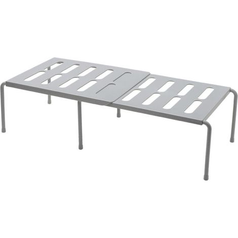 Étagère extensible ABS grise – Sans percer, grande capacité, rangement épices cuisine (1/5)