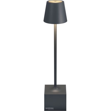 Luminaire extérieur Sompex Dave aluminium anthracite Ø 5,5 cm lumière chaude IP54 compatible variateur 140 lm réf. 78662 (1/3)