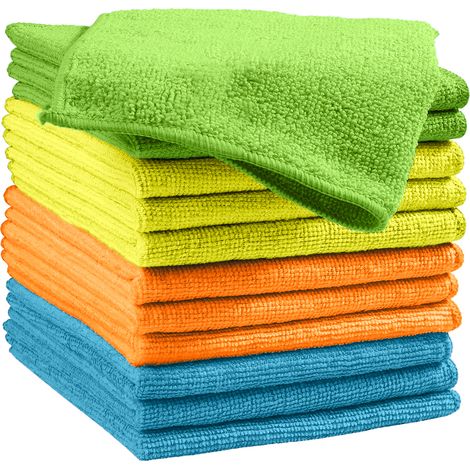 5 Chiffon de nettoyage, microfibre, 29x29cm, non tissé, anti-rayures, maison et voiture (1/5)