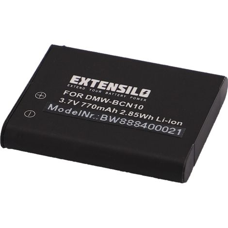 EXTENSILO 3x Akku Ersatz für Panasonic DMW-BCN10, DMW-BCN10E, DMW-BCN10PP für Kamera (770 mAh, 3,7 V, Li-Ion) (1/4)