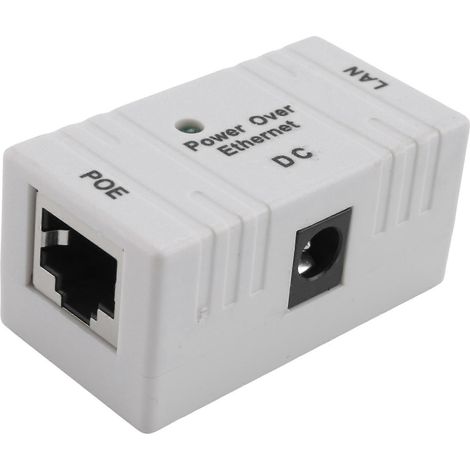 Injecteur PoE BJW 100 Mbps 5 V 12 V 24 V 48 V/1 A avec répartiteur d'alimentation pour module adaptateur PoE de caméra IP - Accessoires - Blanc (1/5)