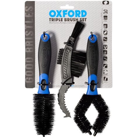 Oxford Motorrad- und Fahrradreinigungsbürsten-Set, 3-teilig