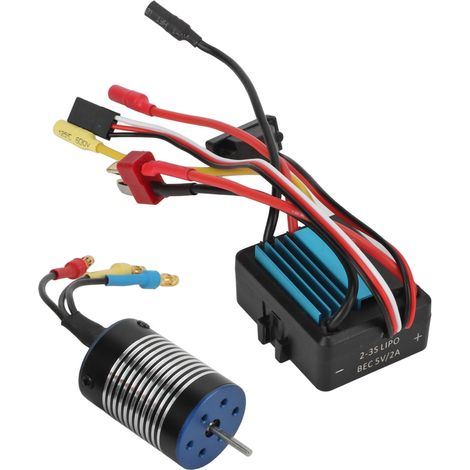 Kit moteur brushless ESC 2435 4800KV, contrôleur brushless 35A pour voiture RC 1/16 et 1/18 (1/5)