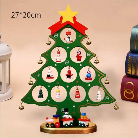 Arbol De Navidad De Madera - Mini Arbol Para Escritorio - Decoracion Navidena En Mesa - 2 Unidades (1/5)