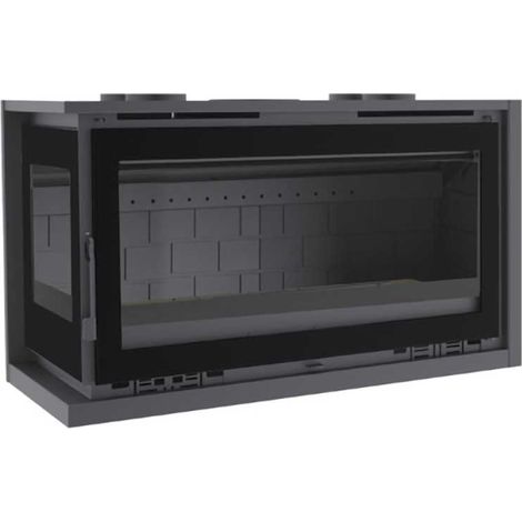 Insertable de Leña 100 cm a 2 Caras Rincón Izquierda con Turbinas FM Modelo IT-122 IFK Cristal Serigrafiado (1/3)