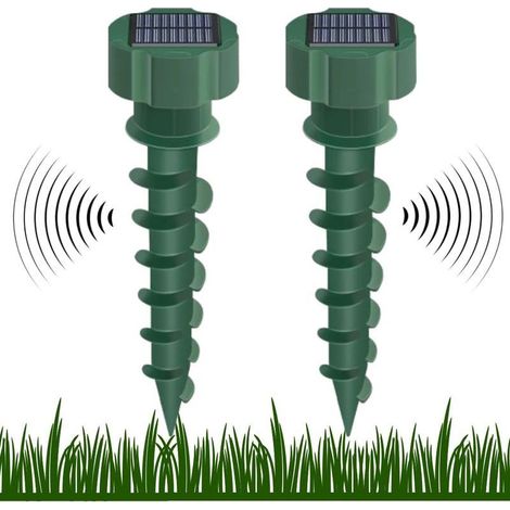 Lot de 2 répulsifs solaires à ultrasons pour souris, 3 modes, à énergie solaire, pour l'extérieur, longue distance, anti rongeurs, étanche (1/5)