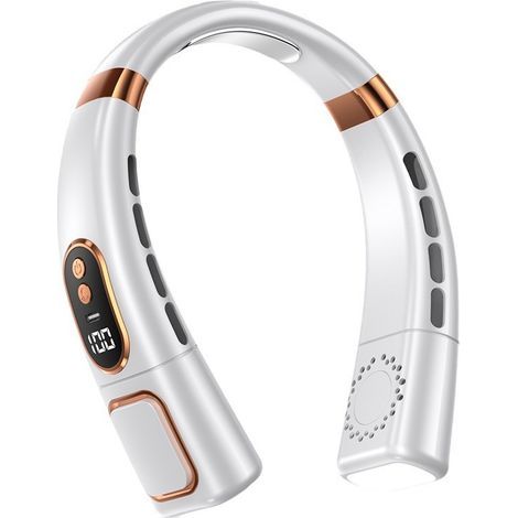Nackenventilator mit Kühlung, 8000mAh Lange AkkulaufzeitLeise Leuchtung Nackenkühler Halsventilatoren Led Anzeige 360° Kühlender USB Ventilator Testsieger Hals Turbo für Unterwegs Reisen Sport