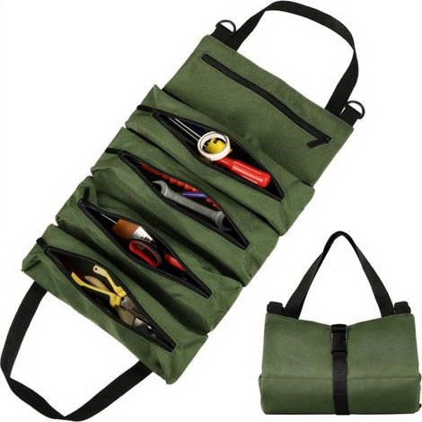 Sacoche de rangement pour outils, sac d'électricien enroulable, sac de rangement suspendu pour voiture, sac à outils pour quincaillerie automobile (1/5)