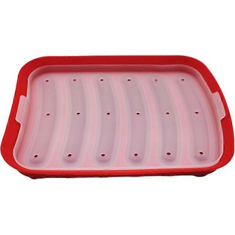 Moule à saucisses 6 en 1 rouge, moule en silicone pour hot-dogs et jambons faits maison, robot culinaire, ustensile de cuisine, vert (1/5)