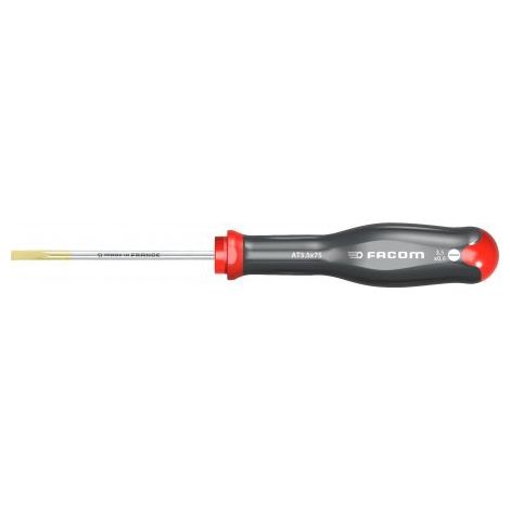 Facom – Tournevis plat 0,5 x 3 mm – Longueur 75 mm – Acier au carbure de silicium – Pour vis à tête plate