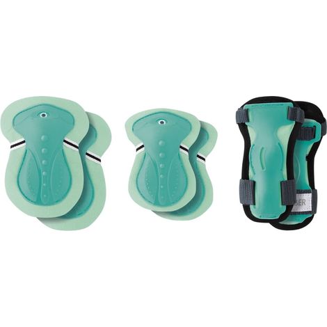 Protezioni Bambini XS Gomiti Ginocchia Polsi Verde Bici Monopattino (1/5)