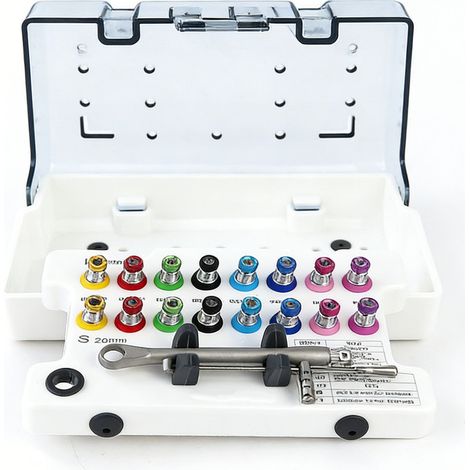 Kit di riparazione impianti dentali (16 cacciaviti + chiave dinamometrica manuale): Strumenti universali per l'implantologia